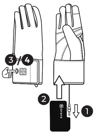 ororo Twin Cities 3 In 1 Heated Gloves - batteries
