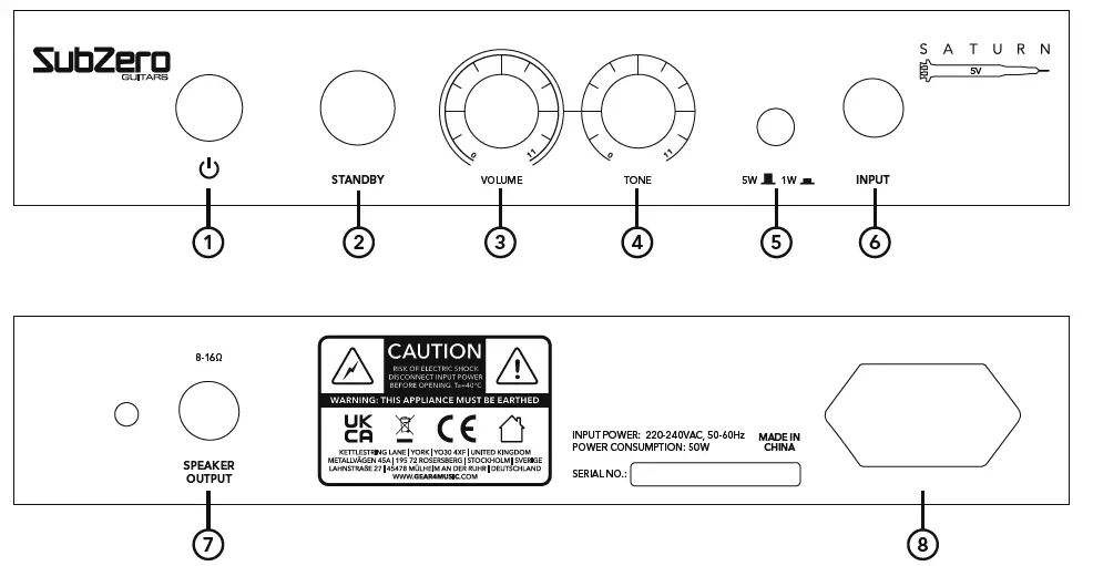 SubZero SZ-SATURN-5VH Amplifier Head-fig1