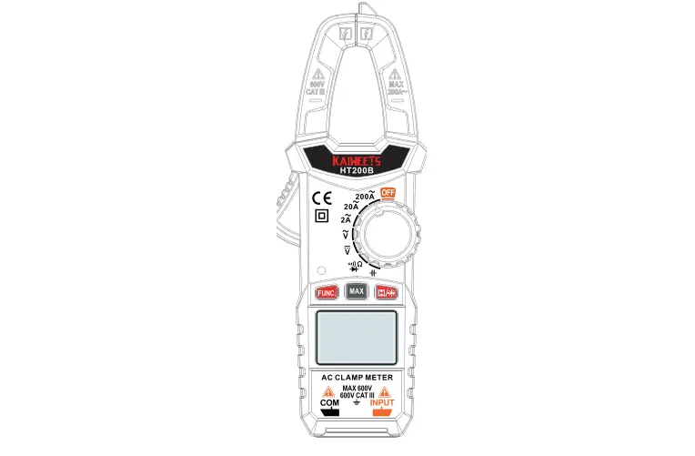Kaiweets Ht200b Digital Clamp Meter User Manual