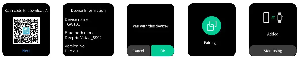 deeprio TGW101 Vidaa Smart Watch - Apps