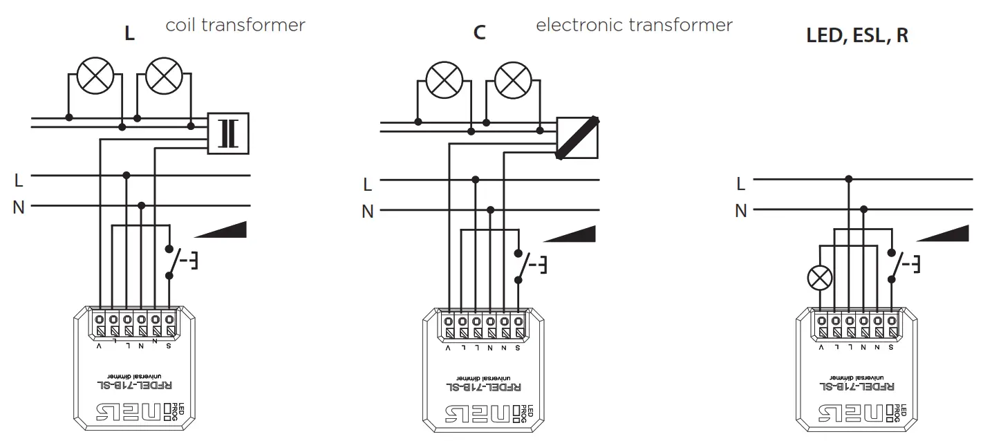ELKO RFGB 40 Wireless Light Dimmer -Connection