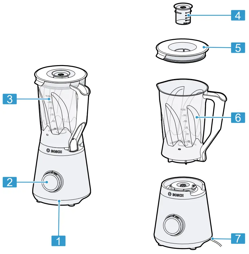BOSCH MMB6141B VitaPower Series 4 1200 W Blender - 2