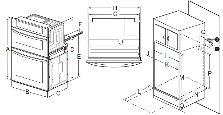 LG LWC3063ST Combination Wall Oven Installation Guide - INSTALLATION DRAWINGS