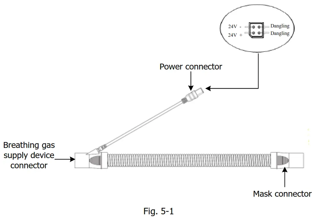 BMC LH1 Heated Breathing Tube - Power connector