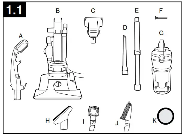 HOOVER UH72600W WindTunnel 3 High Performance - Handle