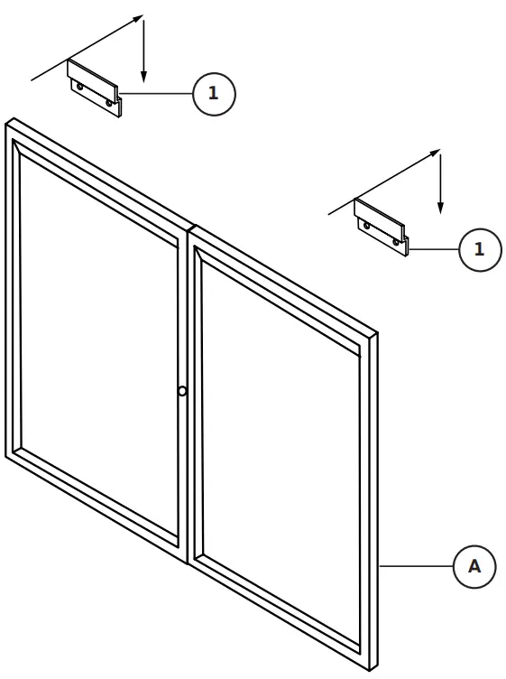 ADIRoffice 504-02-BC 48 in. x 36 in Black Lockable Double Door Enclosed Cork Board Bulletin Memo-FIG6