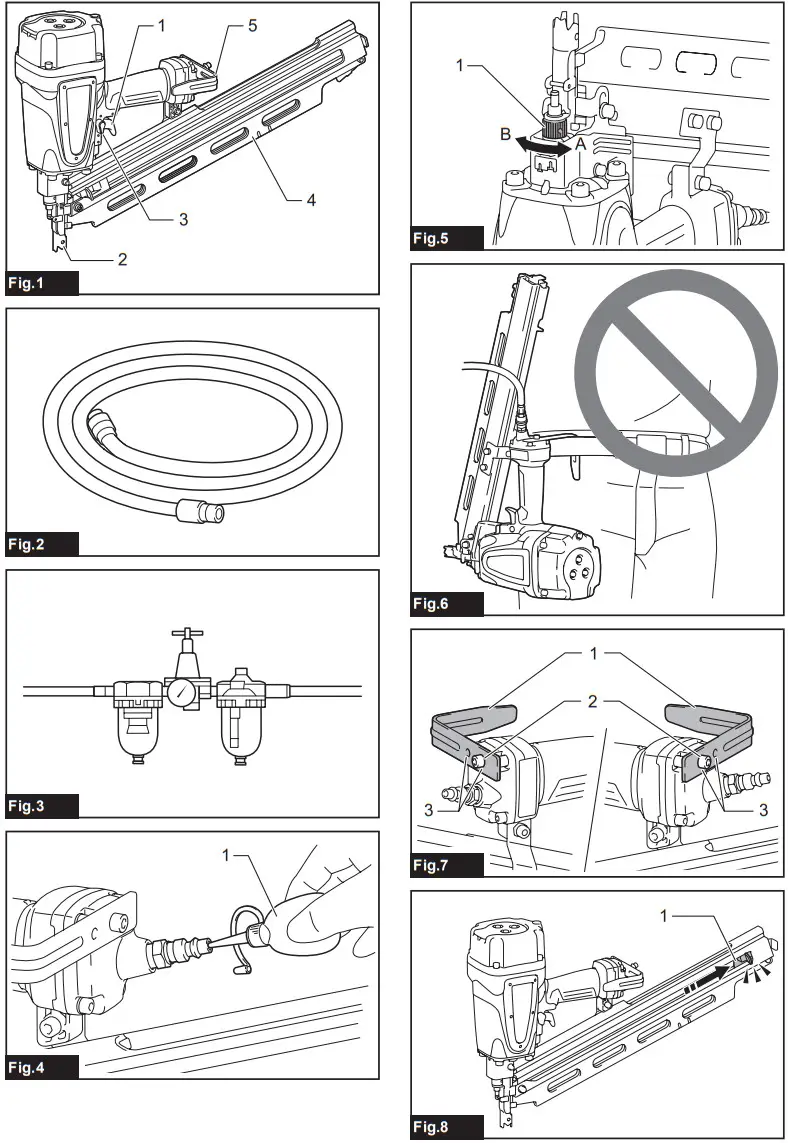 makita AN924 Pneumatic Framing Nailer - Fig 1