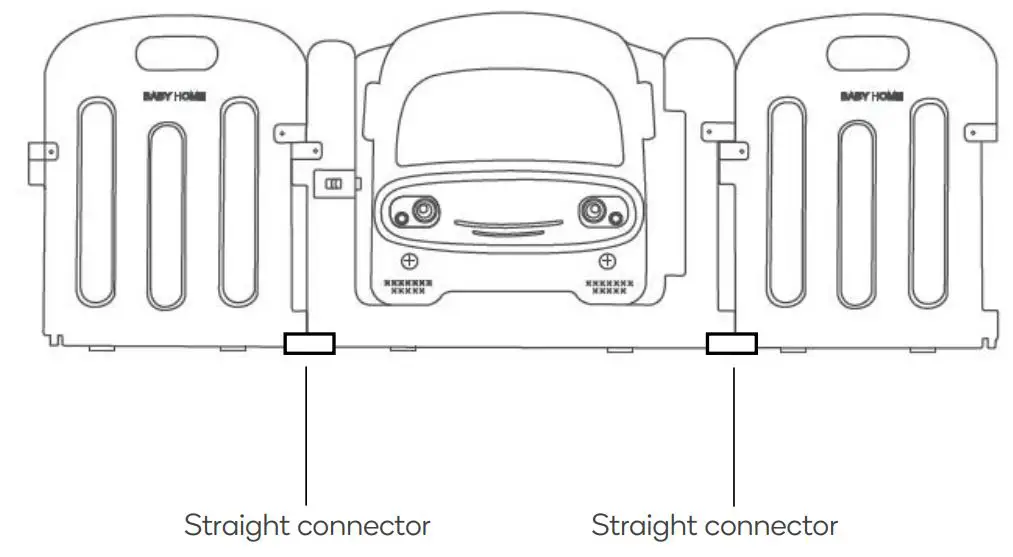 kogan BBKULPLYCRA Interactive 14-Sided Baby Playpen User Guide - Using the straight connectors