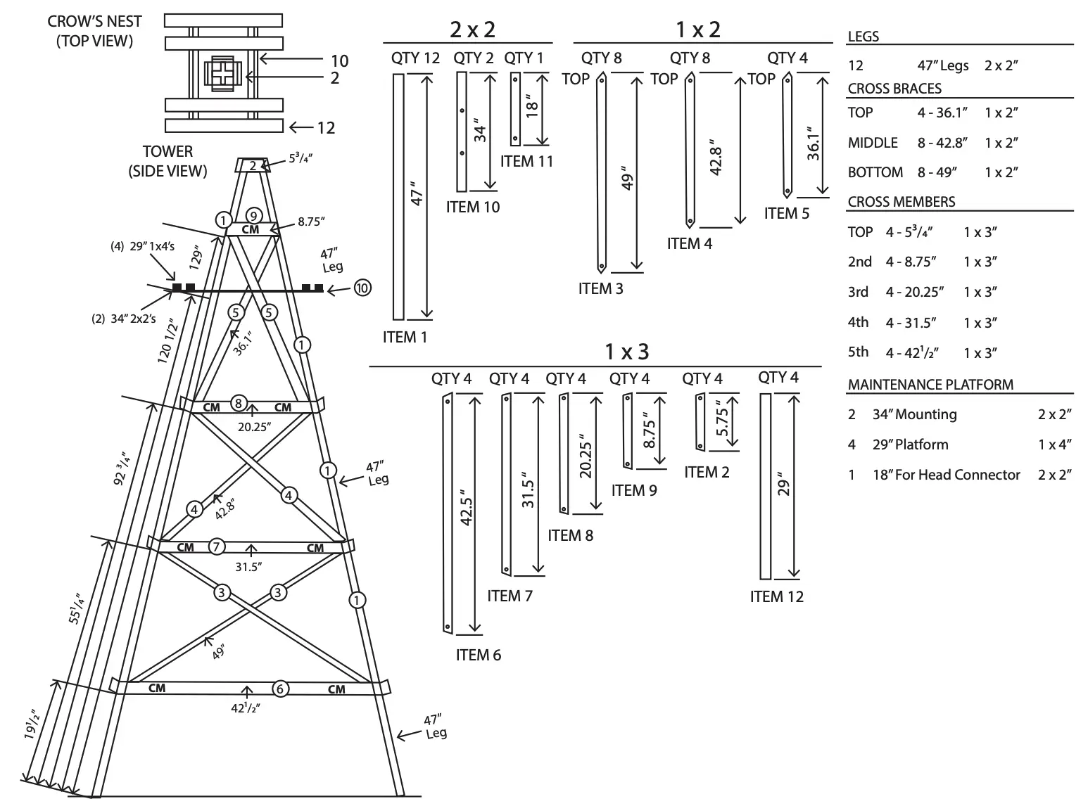 WINDMILL STAND COMPONENTS