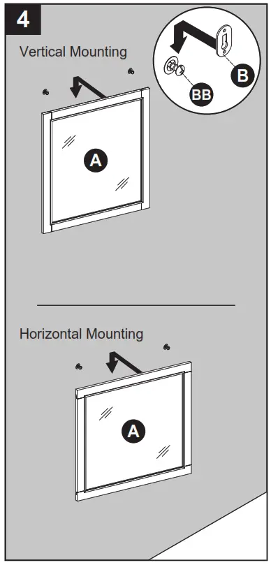 Neutypechic 1591MR 28 241, 1591MR 28 247 28 Inch Mirror - mounting hangers