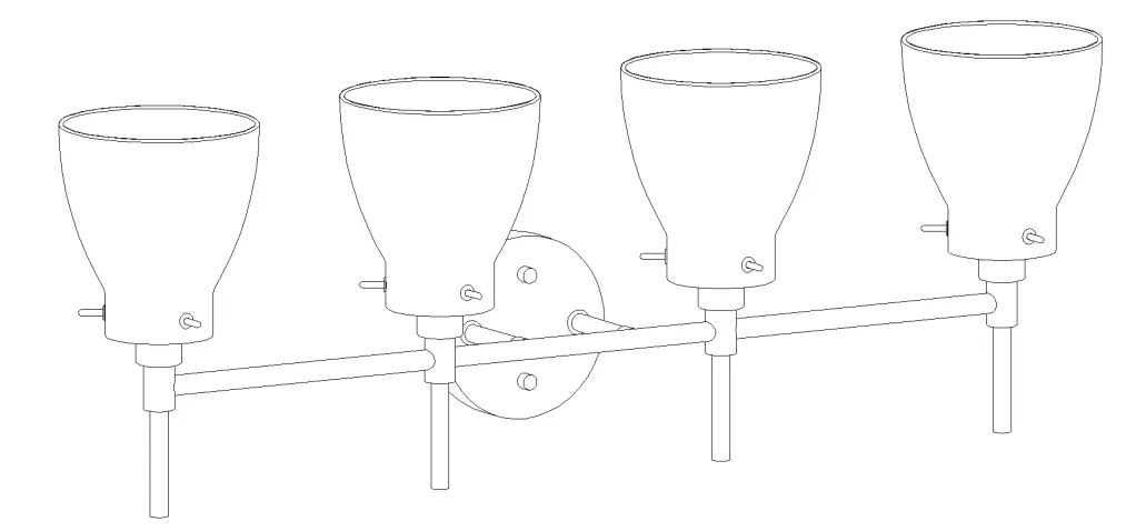 ZEVNI A04680 Corney 30 Inch Wide Black Vanity Light