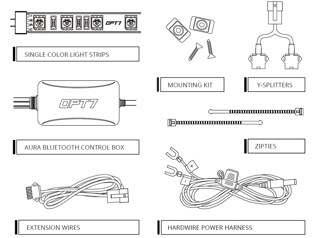 OPT7 LIGHTING AURA Pro 2005-2014 Ford Mustang RGB Halo DRL 1