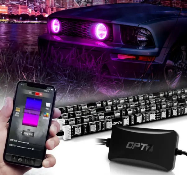 OPT7 LIGHTING AURA Pro 2005-2014 Ford Mustang RGB Halo DRL