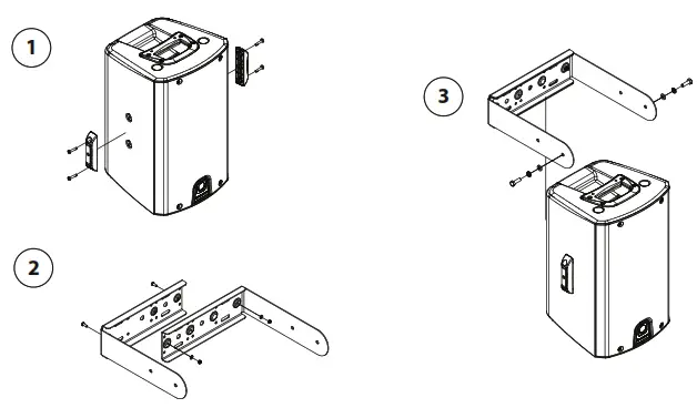 Turbosound iQ15-WB Steel Wall Brackets for iQ Series Loudspeakers - iQ8-WB Yoke Mounting 2