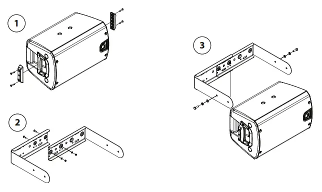 Turbosound iQ15-WB Steel Wall Brackets for iQ Series Loudspeakers - iQ8-WB Yoke Mounting