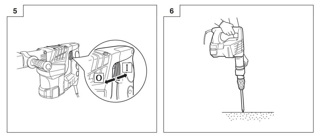 HiKOKI H 60MC Demolition Hammer - Figure 5-6