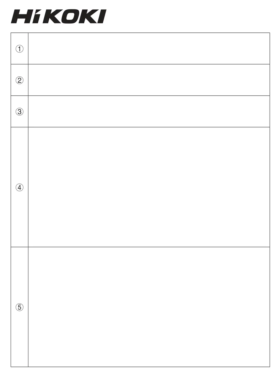 HiKOKI H 60MC Demolition Hammer - GUARANTEE CERTIFICATE