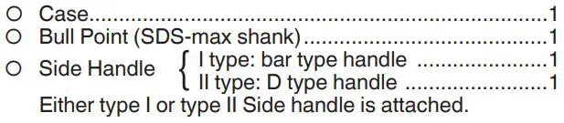 HiKOKI H 60MC Demolition Hammer - STANDARD ACCESSORIES