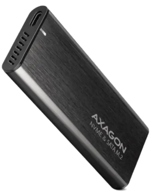 AXAGON EEM2-SB2 Superspeed USB C 10 Gbps Raw Box for NVMe and SATA M.2 SSD