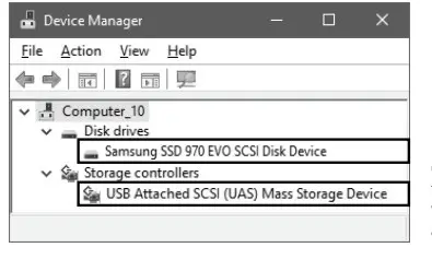 CHECK CORRECT INSTALLATION IN DEVICE MANAGER