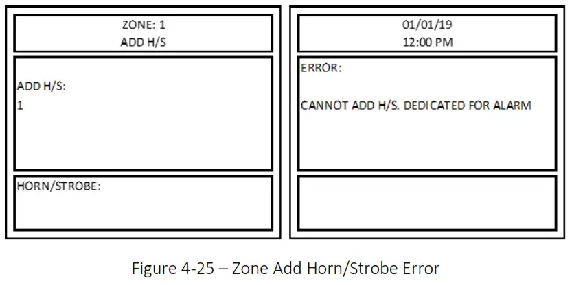 MACURCO DVP-1200-4 BACnet IP Control Panel - Figure 4-24 – Zone Delete Horn Strobe Menu 1