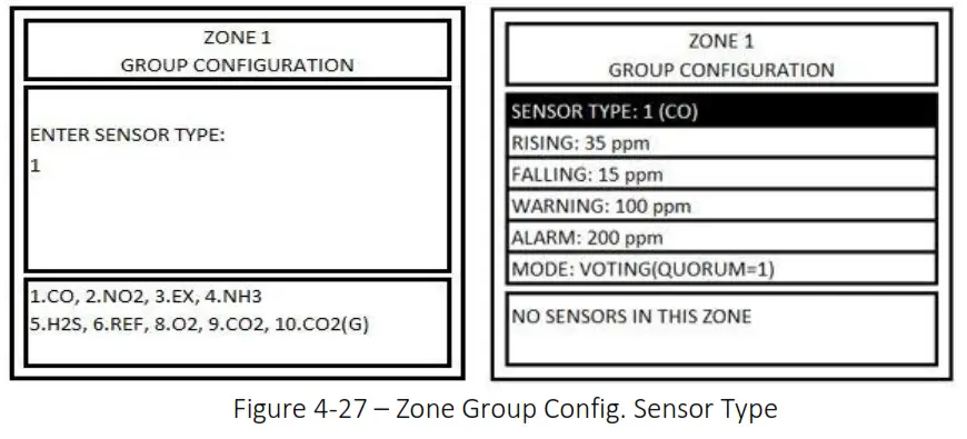 MACURCO DVP-1200-4 BACnet IP Control Panel - Figure 4-27 – Zone Group Config. Sensor Type