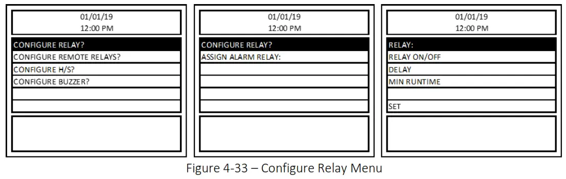 MACURCO DVP-1200-4 BACnet IP Control Panel - Figure 4-33 – Configure Relay Menu