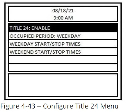 MACURCO DVP-1200-4 BACnet IP Control Panel - Figure 4-43 – Configure Title 24 Menu