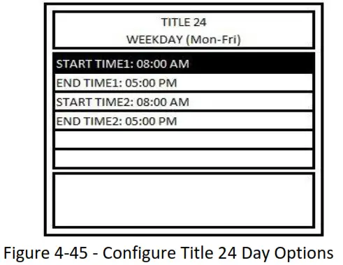 MACURCO DVP-1200-4 BACnet IP Control Panel - Figure 4-45 - Configure Title 24 Day Options
