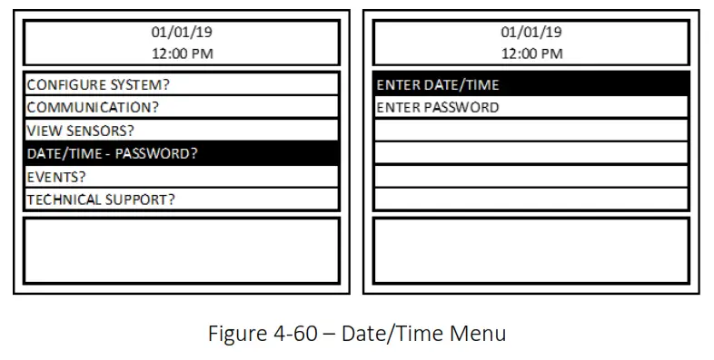 MACURCO DVP-1200-4 BACnet IP Control Panel - Figure 4-60 – Date Time Menu