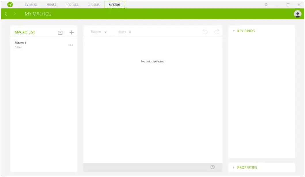RAZER LANCEHEAD Wireless Gaming Mouse - MACROS TAB