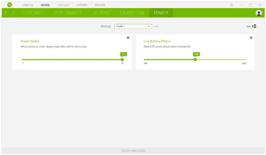 RAZER LANCEHEAD Wireless Gaming Mouse - Power