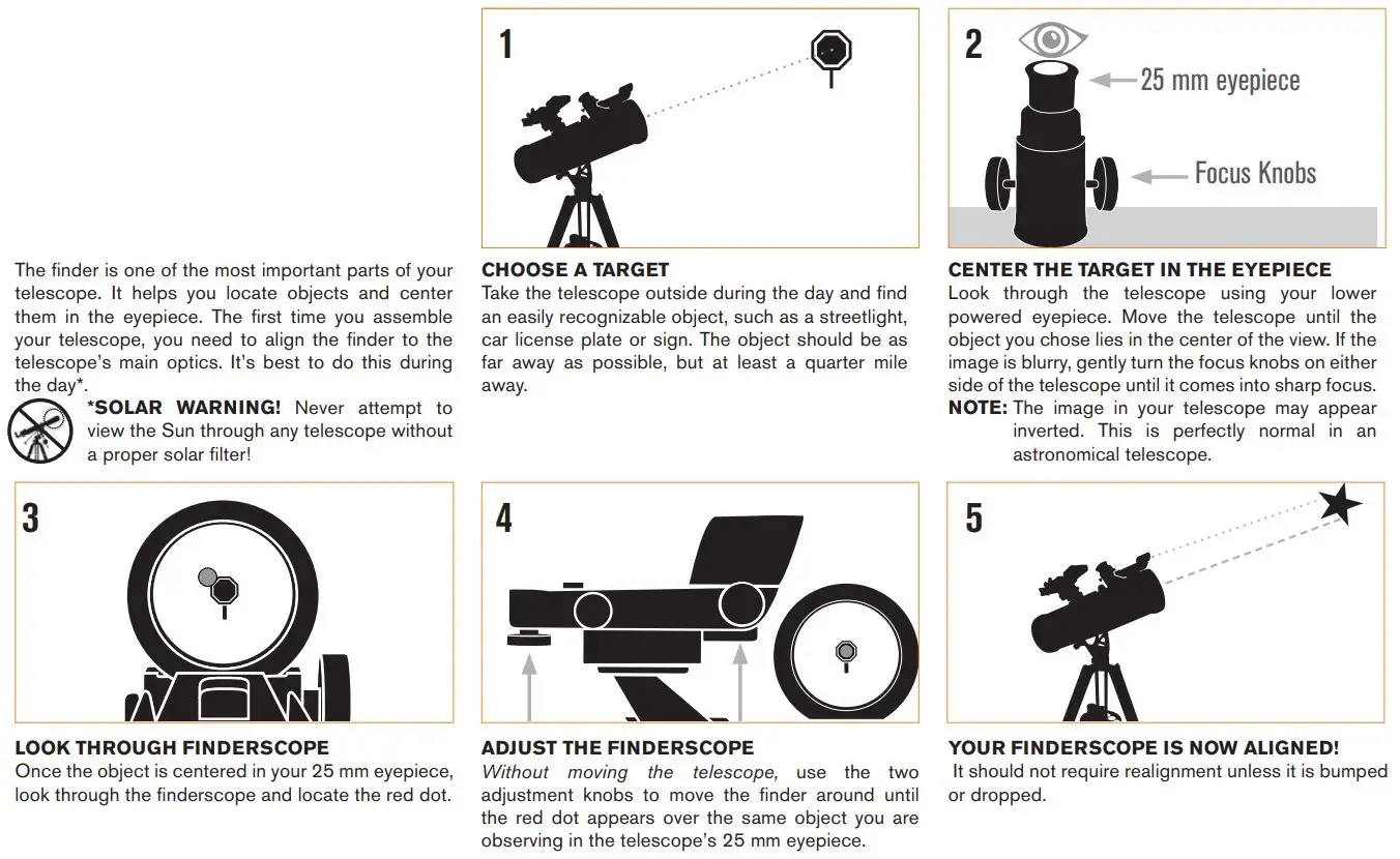CELESTRON 22453 StarSense Explorer Telescope User Guide - Aligning the Finderscope