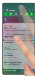 cricket LG K92 5G Smartphone - Notification panel