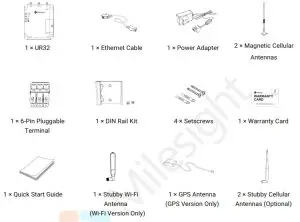 Milesight UR32 GPS MicroSD Dual SIM Industrial Router - Packing List