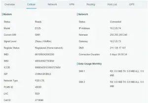 Milesight UR32 GPS MicroSD Dual SIM Industrial Router -cellular connection