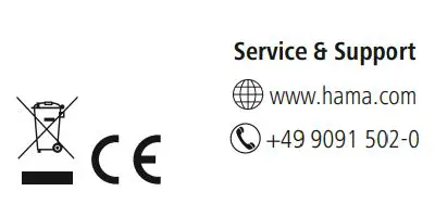 hama 00188220 Twin 2.0 Mobile Bluetooth Speaker Instruction Manual - Disposal and CE icon