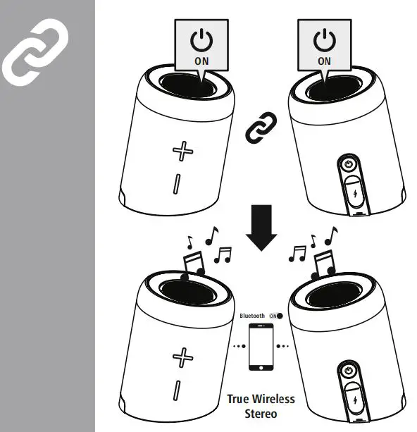 hama 00188220 Twin 2.0 Mobile Bluetooth Speaker Instruction Manual - Link with your phone