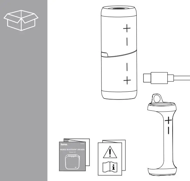 hama 00188220 Twin 2.0 Mobile Bluetooth Speaker Instruction Manual - What's in the box