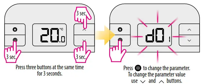 SALUS RT310 Digital Room Thermostat-Installer Mode