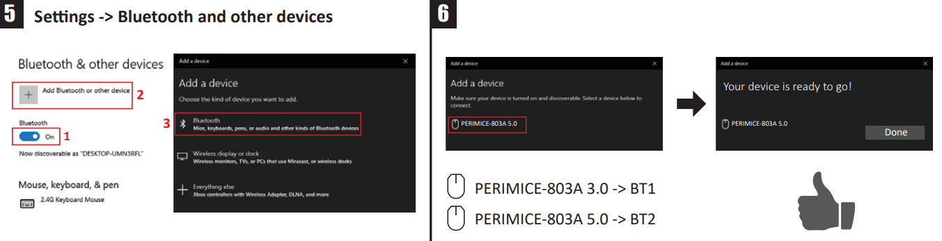 perixx PERIMICE-803A Wireless Ergonomic Mouse - satting