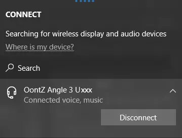 OontZ speaker and PC connect automatically