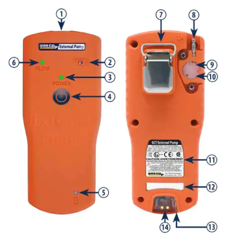 gas clip External Pump Portable Gas Detectors- DEVICE COMPONENTS