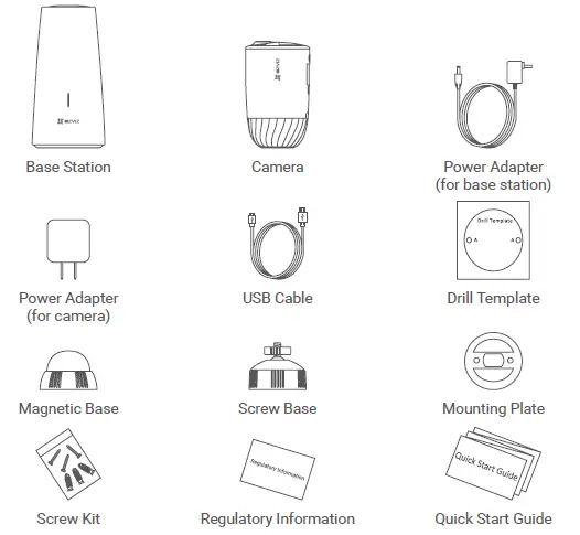 EZVIZ BC1-B1 Wi-Fi Camera Kit 2MP 2.8mm (108°) Battery-Powered FIG 1