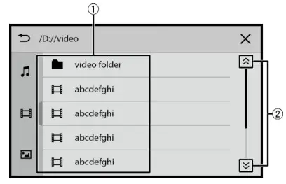 Pioneer DMH-341EX RDS AV Receiver- Operating list screens