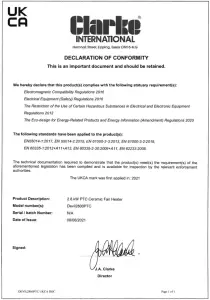 DECLARATIONS OF CONFORMITY