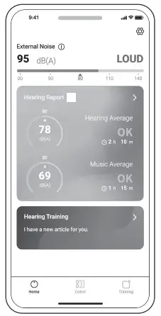 Olive Union SmartEar Plus Pro Wireless Earbuds - Home Screen