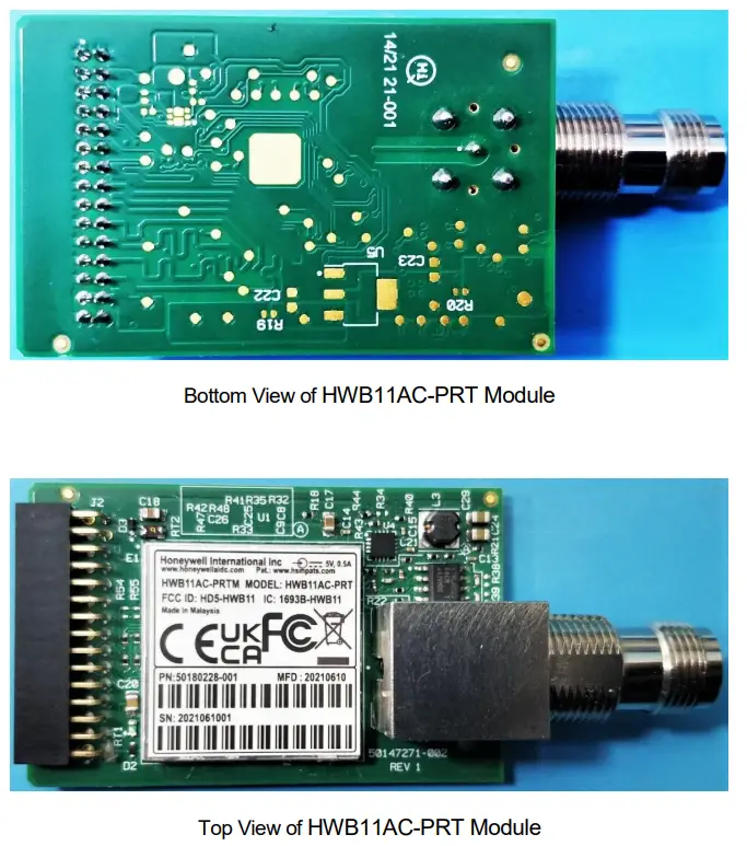 Honeywell HWB11AC-PRT WiFi and BT Module - Bottom View