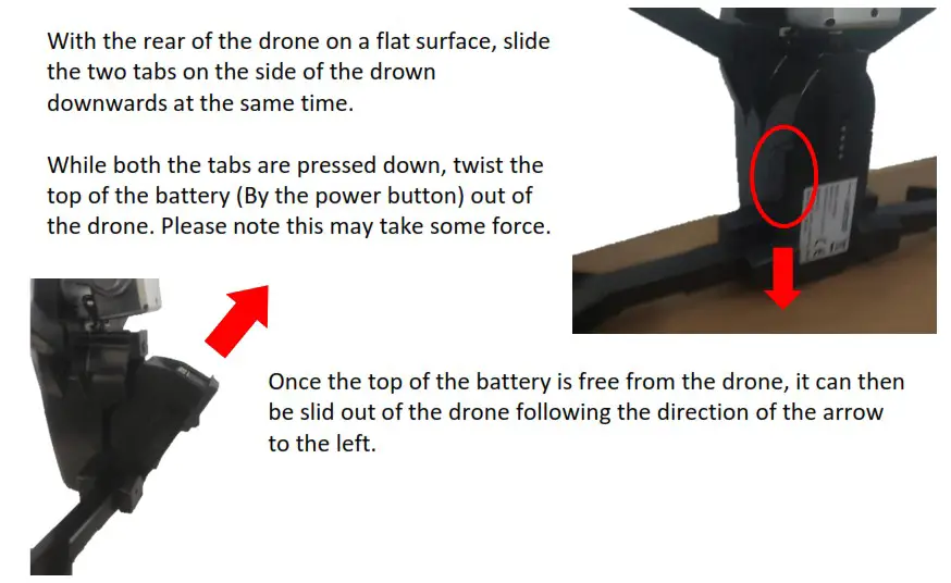 PRO FLIGHT PFBD303 Folding Drone with HD Camera and App Control - REMOVING THE BATTERY FROM THE DRONE