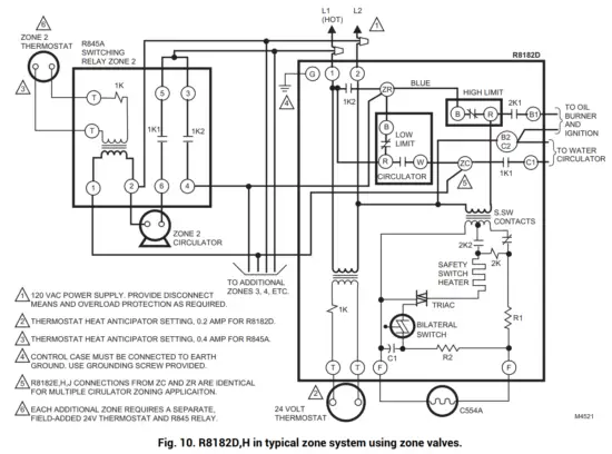 resideo R8182D H Combination Protectorelay Primary Control and Aquastat Controller - Fig51